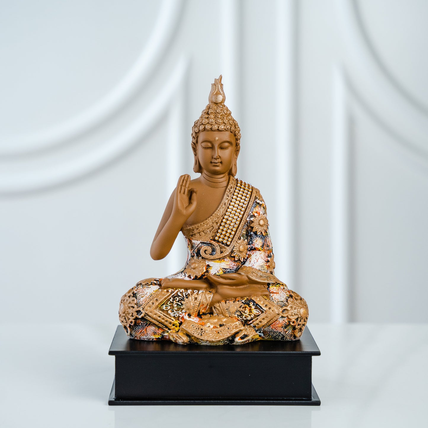 Buddha With Wooden Base 11" inches