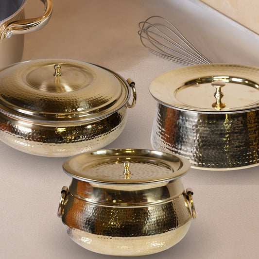 Set of 3 Brass Cookware