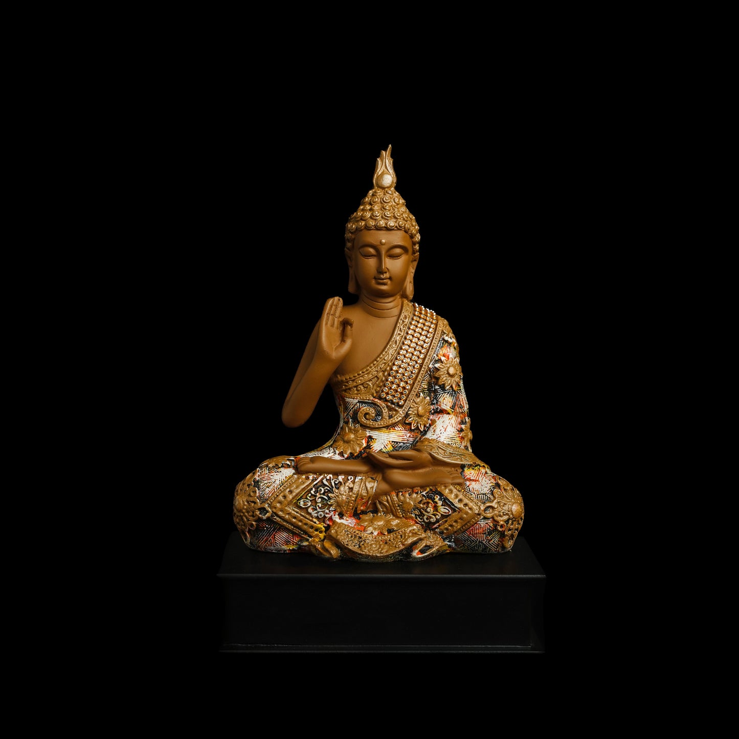 Buddha With Wooden Base 11" inches