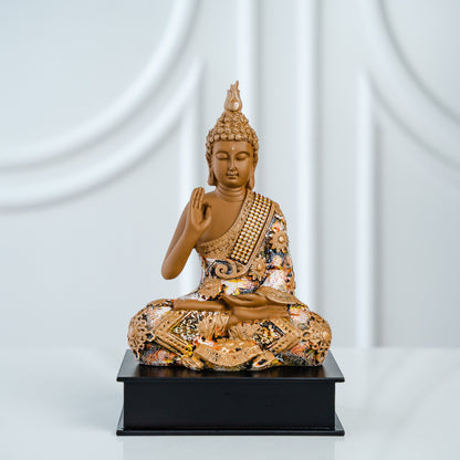 Buddha With Wooden Base 11" inches