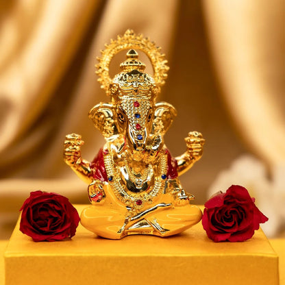Ganesha - 24K Gold Plated Dagdusheth Idol