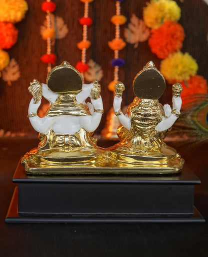 Lakshmi Ganesh Ji - 24K Gold-Plated Lotus Set